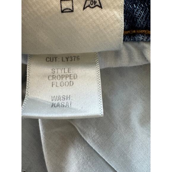 REFORMATION Women's Blue Cropped Flood Kasai High Waist Raw Hem Jeans Size 27 - Picture 4 of 11